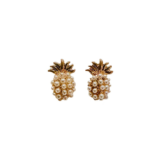 Seed Pearl Pineapple Earrings