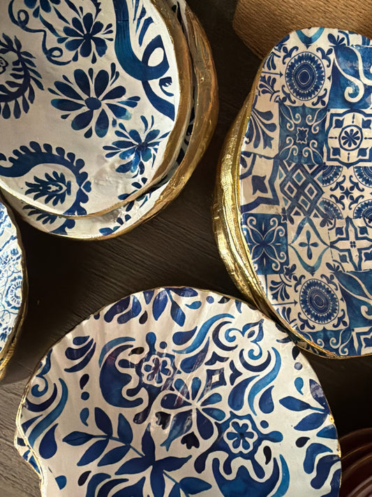Blue + White Shells