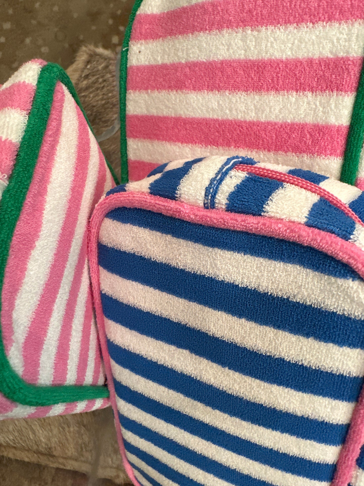 Striped Terry Zip Pouch