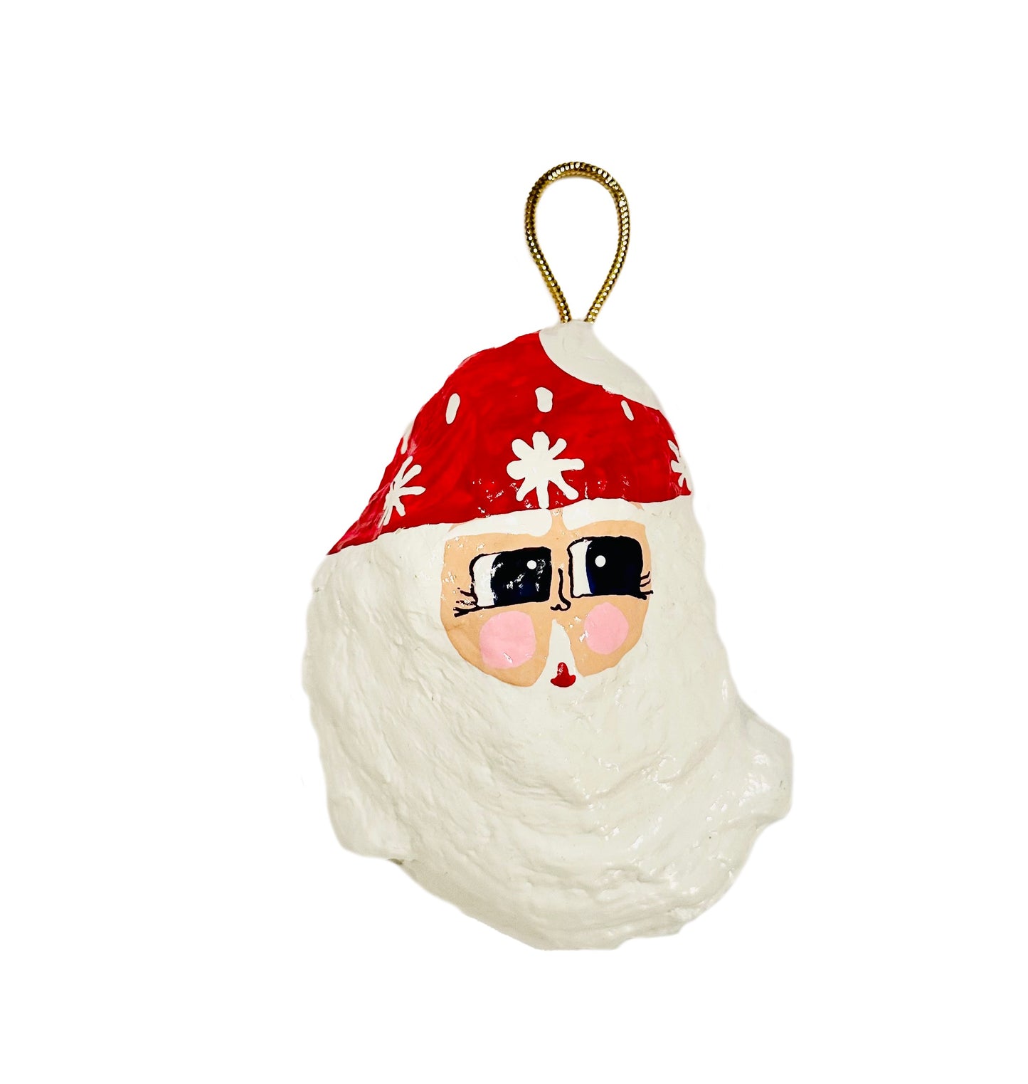 Handpainted Oyster Santa Ornament
