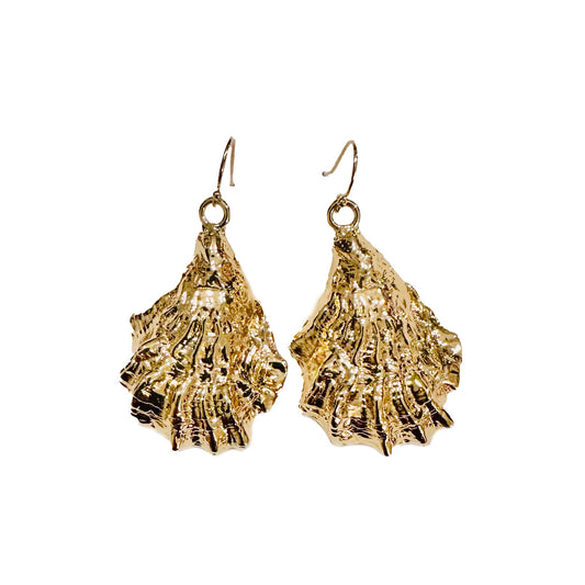 Golden Oyster Earrings