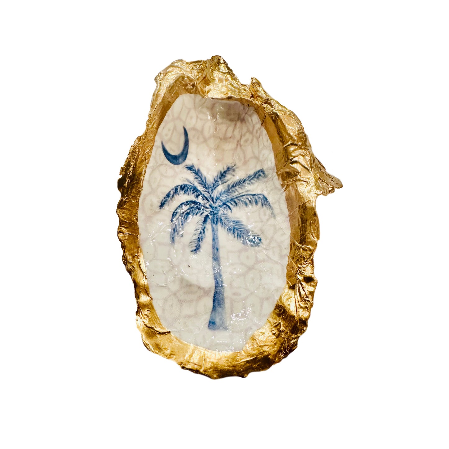 Palmetto Tree + Moon Oyster Jewelry Dish